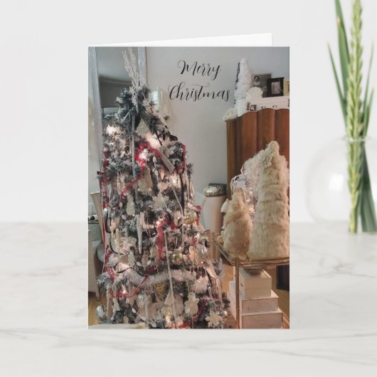 Elegante Ontwerper Kerstboom Kaart (Voorkant)