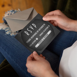 Elegante Onyx Zwart-Wit RSVP Ca Kaartje