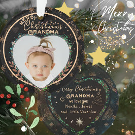 Elegante Onze Eerste Kerstmis als Grootouders Foto Ornament
