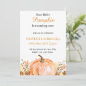 Elegante Onze Kleine Pompoen Verjaardagsuitnodigin Kaart (Staand voorkant)