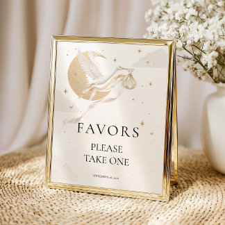 Elegante Ooievaar Baby Borrel Tafelbord Poster