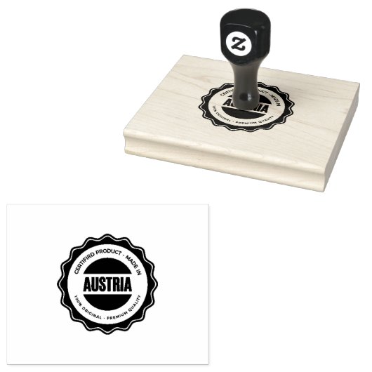 Elegante OOSTENRIJK tekst gedrukt premium ambachte Rubberstempel (Gestempeld)
