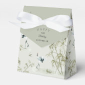 Elegante Oosterse Bamboekraan 60e verjaardag Bedankdoosjes (Voorkant Zijde)