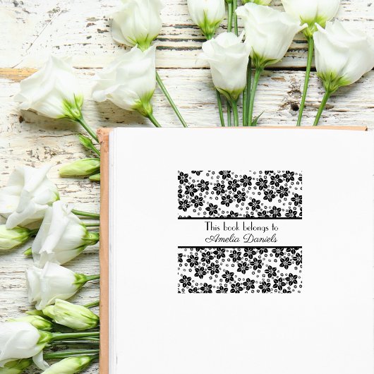 Elegante Oosterse bloem Dit boek behoort tot Rubberstempel