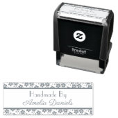 Elegante Oosterse bloem Handgemaakt door Zelfinktende Stempel (In situ)