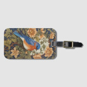 Elegante Oosterse Bluebird William Morris Geïnspir Bagagelabel (Voorkant (horizontaal))