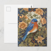 Elegante Oosterse Bluebird William Morris Geïnspir Briefkaart (Voorkant / Achterkant)