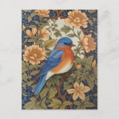 Elegante Oosterse Bluebird William Morris Geïnspir Briefkaart (Voorkant)