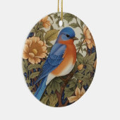 Elegante Oosterse Bluebird William Morris Geïnspir Keramisch Ornament (Rechts)