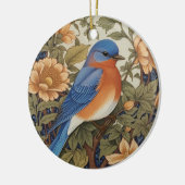 Elegante Oosterse Bluebird William Morris Geïnspir Keramisch Ornament (Links)