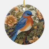 Elegante Oosterse Bluebird William Morris Geïnspir Keramisch Ornament (Achterkant)
