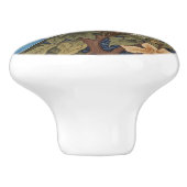 Elegante Oosterse Bluebird William Morris Geïnspir Keramische Knop (Zijkant)