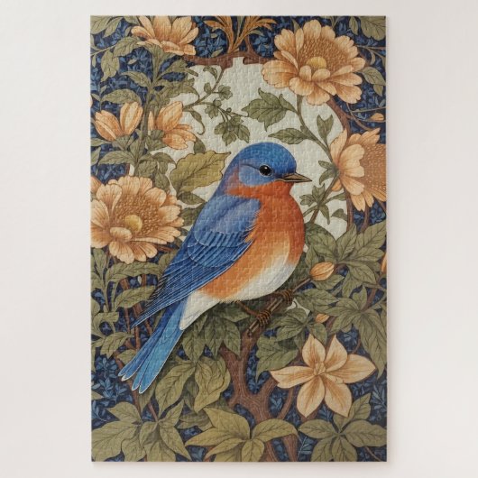 Elegante Oosterse Bluebird William Morris Geïnspir Legpuzzel (Verticaal)