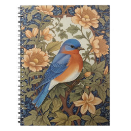 Elegante Oosterse Bluebird William Morris Geïnspir Notitieboek