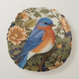 Elegante Oosterse Bluebird William Morris Geïnspir Rond Kussen