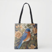 Elegante Oosterse Bluebird William Morris Geïnspir Tote Bag (Voorkant)