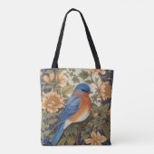 Elegante Oosterse Bluebird William Morris Geïnspir Tote Bag (Achterkant)