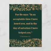 Elegante Oosterse Gouden Groene Patroon Bijbel Briefkaart (Voorkant)