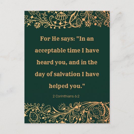 Elegante Oosterse Gouden Groene Patroon Bijbel Briefkaart (Voorkant)