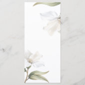 Elegante Oosterse Magnolia Witte Bloem Bruiloft Menu (Achterkant)