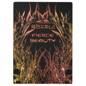 Elegante oosterse tijger bamboe zwart goud sinaasa klembord (Achterkant)