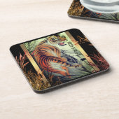 Elegante oosterse tijger en bamboe elegant bier onderzetter (Linkerzijde)