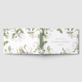 Elegante oosterse witte magnolia bruiloft gastenboek (Volledig)