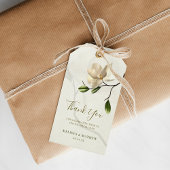 Elegante oosterse witte magnolia bruiloft gunst cadeaulabel