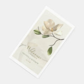 Elegante oosterse witte magnolia bruiloft servet (Hoek)