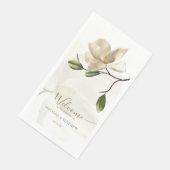 Elegante oosterse witte magnolia bruiloft servet (Hoek)