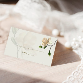 Elegante oosterse witte magnolia gevouwen plaats k plaatskaartje