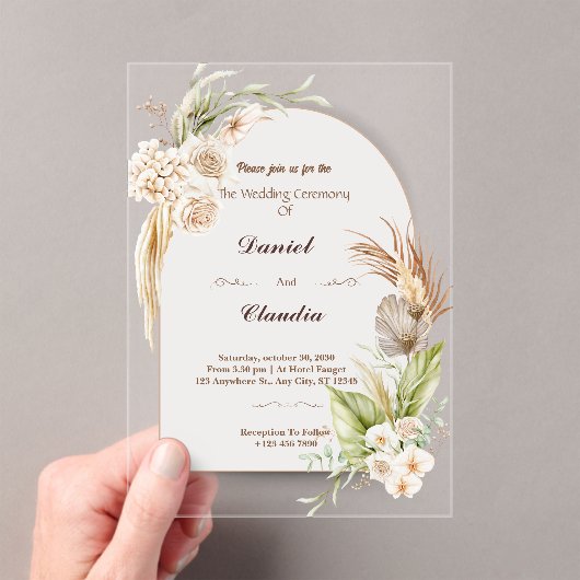 Elegante op maat gemaakte acryl trouwkaarten acryl uitnodigingen (Insitu (Draagbaar))