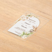 Elegante op maat gemaakte acryl trouwkaarten acryl uitnodigingen (Laagn)