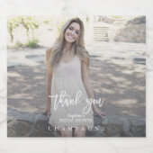 Elegante op maat gemaakte bruidsmeisjesfeest foto sparkling wijnetiket (Enkel label)