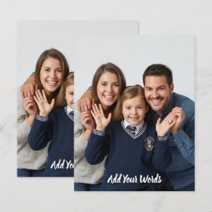 Elegante op maat gemaakte foto- en tekst gepersona notitiekaartje