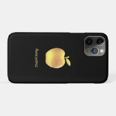 Elegante op maat gemaakte gouden appel & tekst op Case-Mate iPhone case (Achterkant (horizontaal))