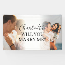 Elegante op maat gemaakte huwelijksaanzoekbanner spandoek