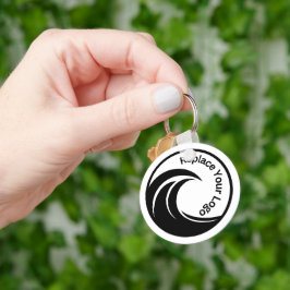 Elegante op maat gemaakte logo of foto sleutelhanger
