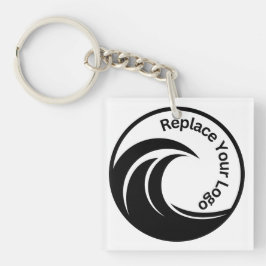 Elegante op maat gemaakte logo of foto sleutelhanger