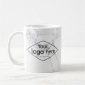 Elegante op maat gemaakte marmeren mok - Logo bewe (Links)