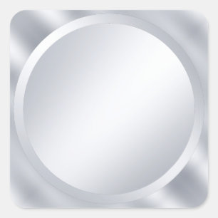 Elegante op maat gemaakte metalen zilveren blanco  vierkante sticker