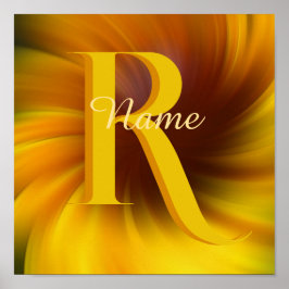 Elegante op maat gemaakte monogram Uw initiële naa Poster