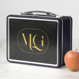Elegante op maat gemaakte monogram zwarte