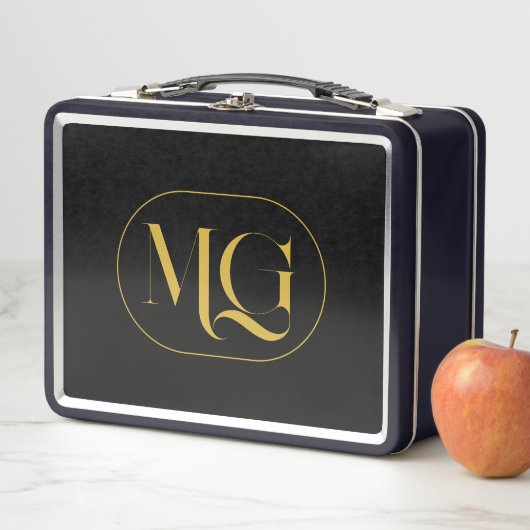 Elegante op maat gemaakte monogram zwarte (In situ)