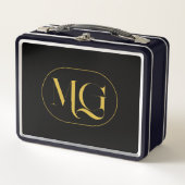 Elegante op maat gemaakte monogram zwarte (Voorkant)