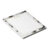 Elegante op maat gemaakte naam zwart wit goud marm notitieblok (Schuin)