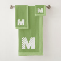 Elegante op maat gemaakte saliegroene monogram 