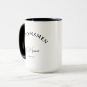 Elegante op maat gemaakte script bruidsjonkers lie mok (Voorkant links)