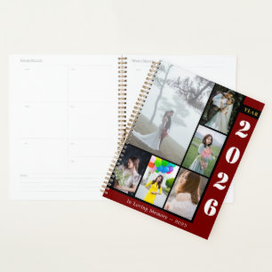 Elegante op maat gemaakte zes-foto planner voor da