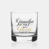 Elegante opa van de bruidegom bruiloft whisky glas (Achterkant)